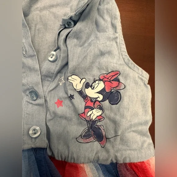 🌿5/$10🌿Disney Minnie Mouse Blue and Pink Dress - Picture 3 of 5
